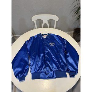 VINTAGE Hartwell Jacket Mens Xl Navy Nylon Satin Varsity Jack Of Diamonds Bc